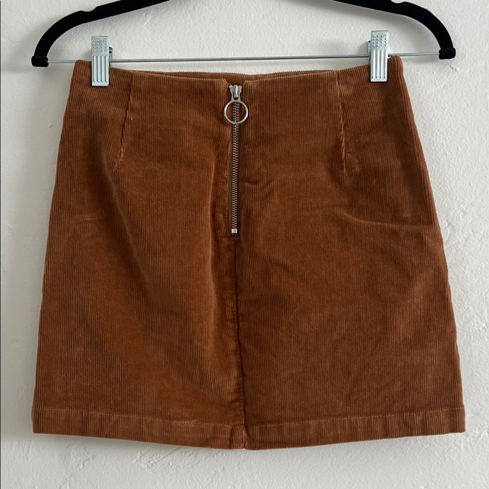 NWT Forever 21 Corduroy Mini Skirt Camel Brown size Small - Picture 3 of 3